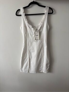 ZARA White Mini Dress - XS NWT - Feminine Coquette Women’s Dress